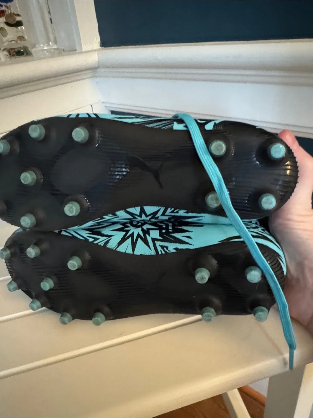 Puma Kids Turquoise Graphic Soccer Shoes